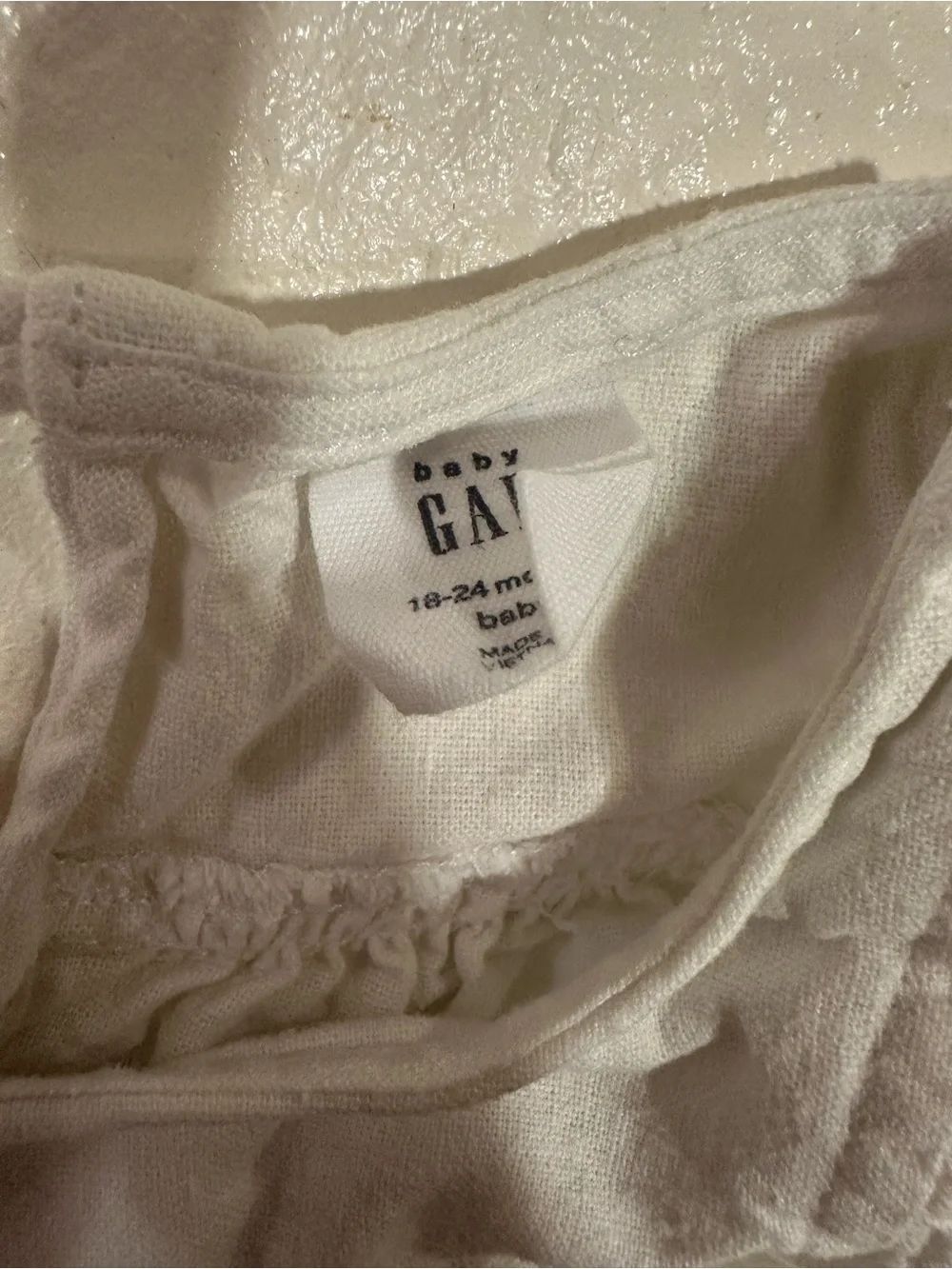 Girls' White Linen Ruffle Tank Top - Baby Gap 18-24 M Months